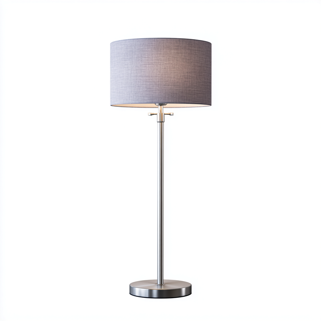 Lampada da terra - metallo-tessuto - 35x35x160 cm - argento-grigio - stile moderno-Casaupbase