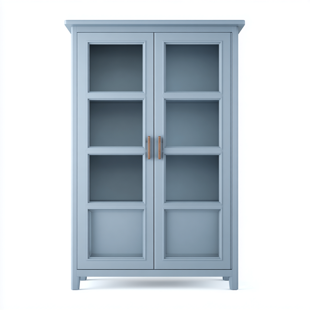 Armadietti da cucina-legno massello-vetro-90x42x180 cm-azzurro-grigio-moderno classico-Casaupbase