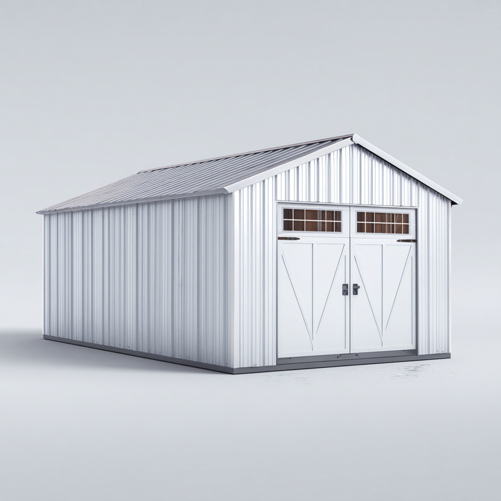 Casetta da giardino-acciaio zincato-240x180x200 cm-grigio chiaro-moderno-Casaupbase