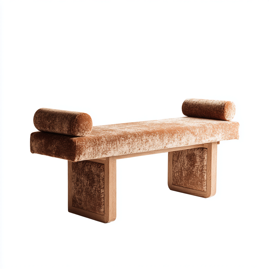 Panca da ingresso - legno-tessuto - 130x45x46 cm - Marrone-Naturale - stile elegante-Casaupbase