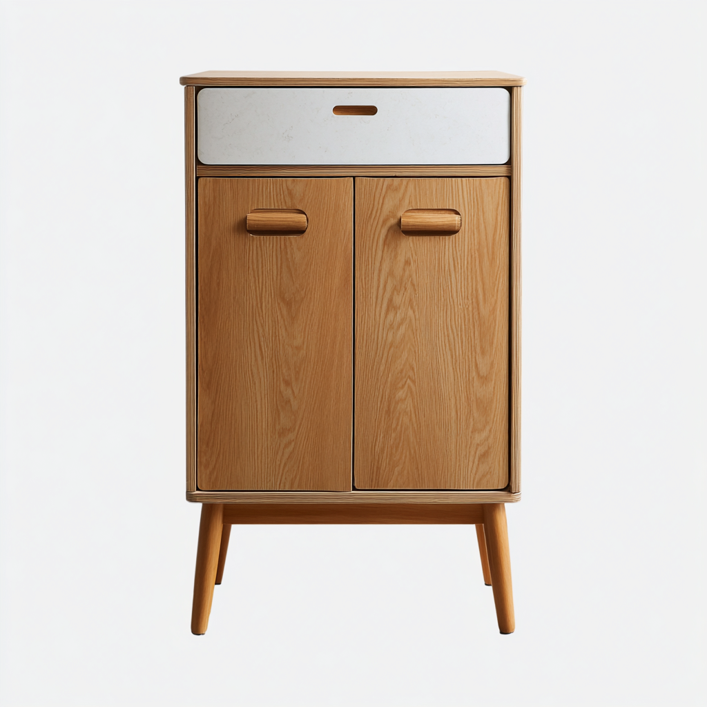 Scarpiera-legno-mdf-80x30x95 cm-naturale-bianco-stile nordico-Casaupbase