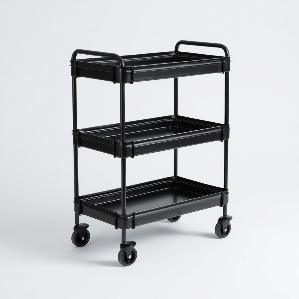 Carrello da cucina-metallo-60x40x85 cm-nero-industriale-Casaupbase
