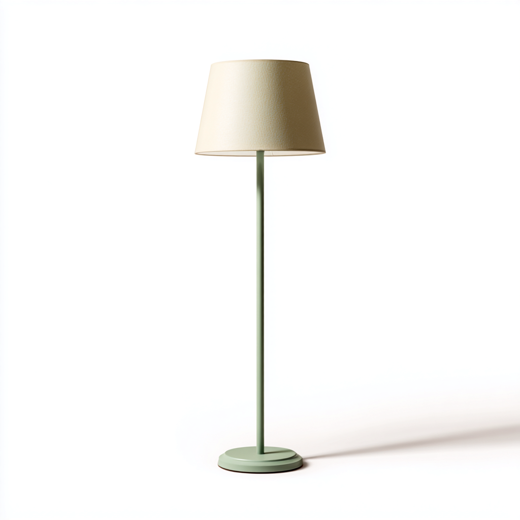 Lampada da terra - metallo-tessuto - 32x32x162 cm - verde-avorio - stile moderno-Casaupbase