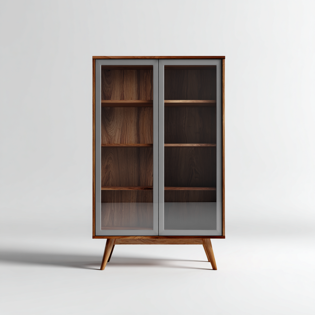 Armadietti da cucina-legno massello-vetro-85x45x160 cm-legno scuro-grigio-moderno contemporaneo-Casaupbase