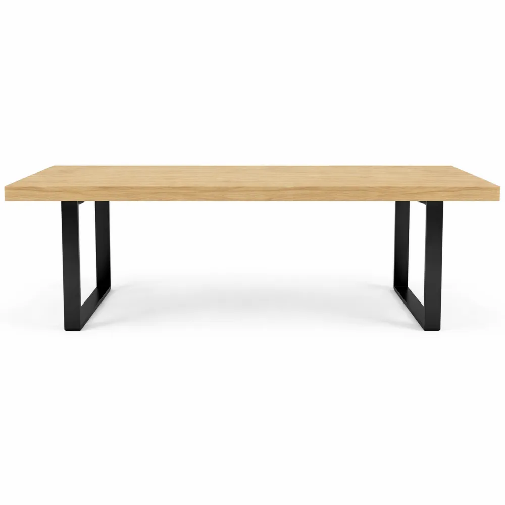 Tavolo da pranzo allungabile stile industriale in legno e metallo per 6-8 persone