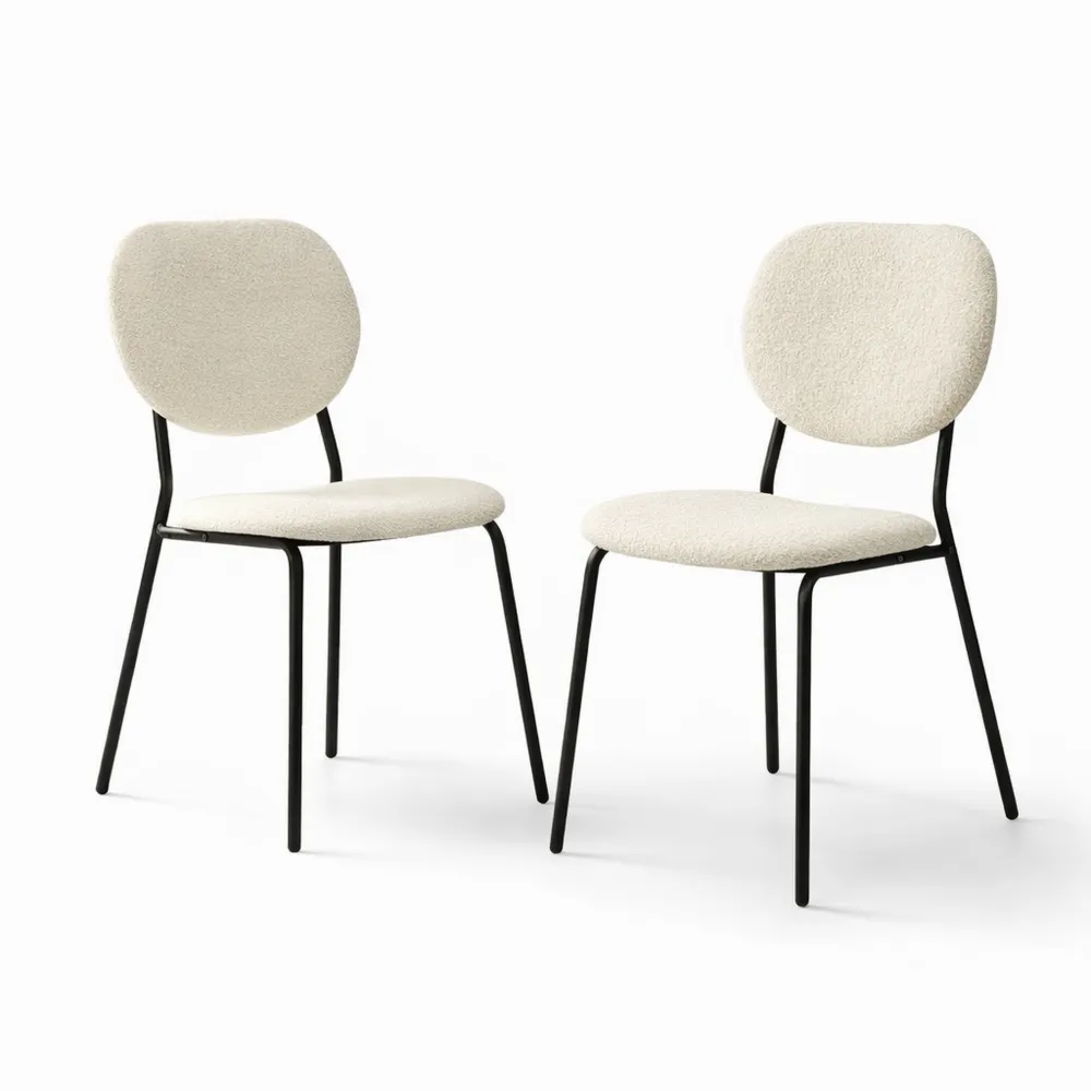 Set di 2 Sedie Moderne Imbottite per Soggiorno e Cucina