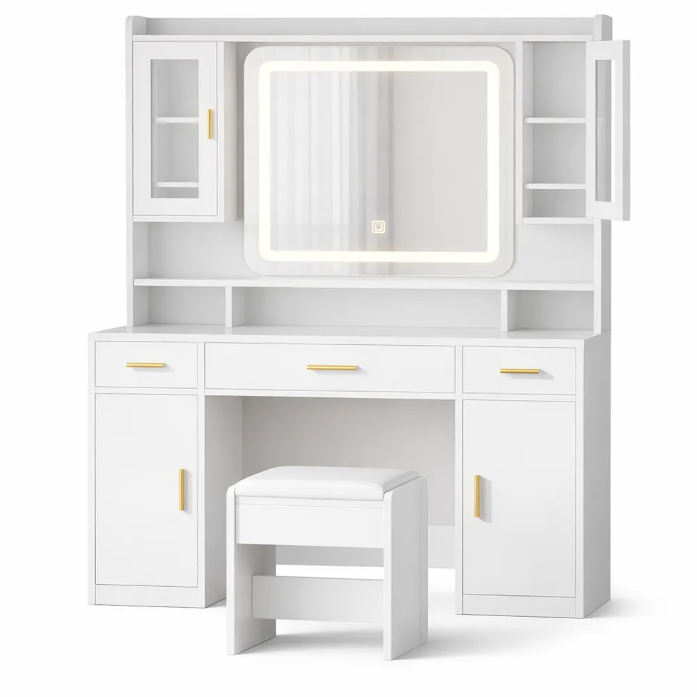 Toeletta Moderna con Luci a LED e Specchio Regolabile