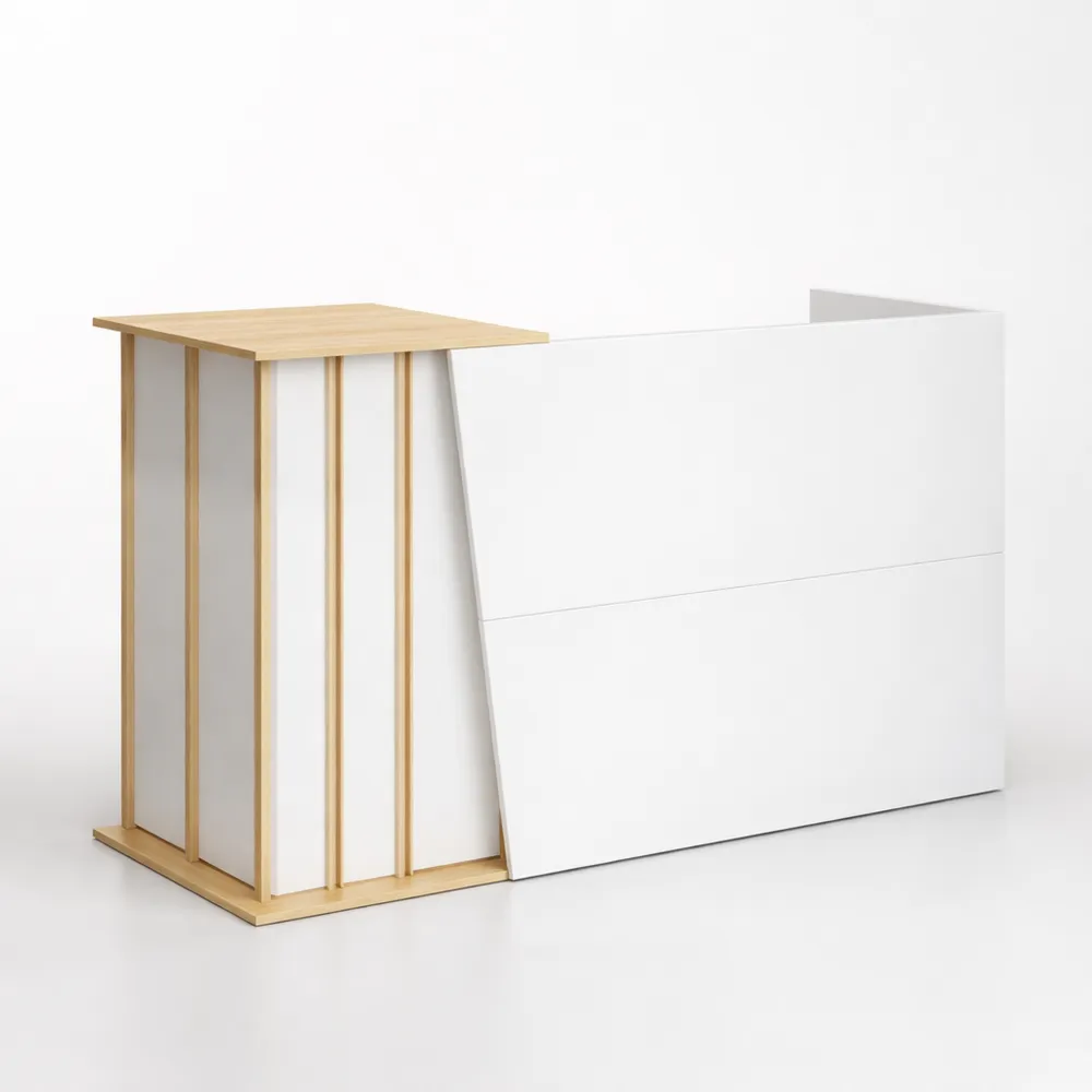 Bancone Reception Ufficio con Cassetti e Ripiani, Banco per Negozio e Hotel