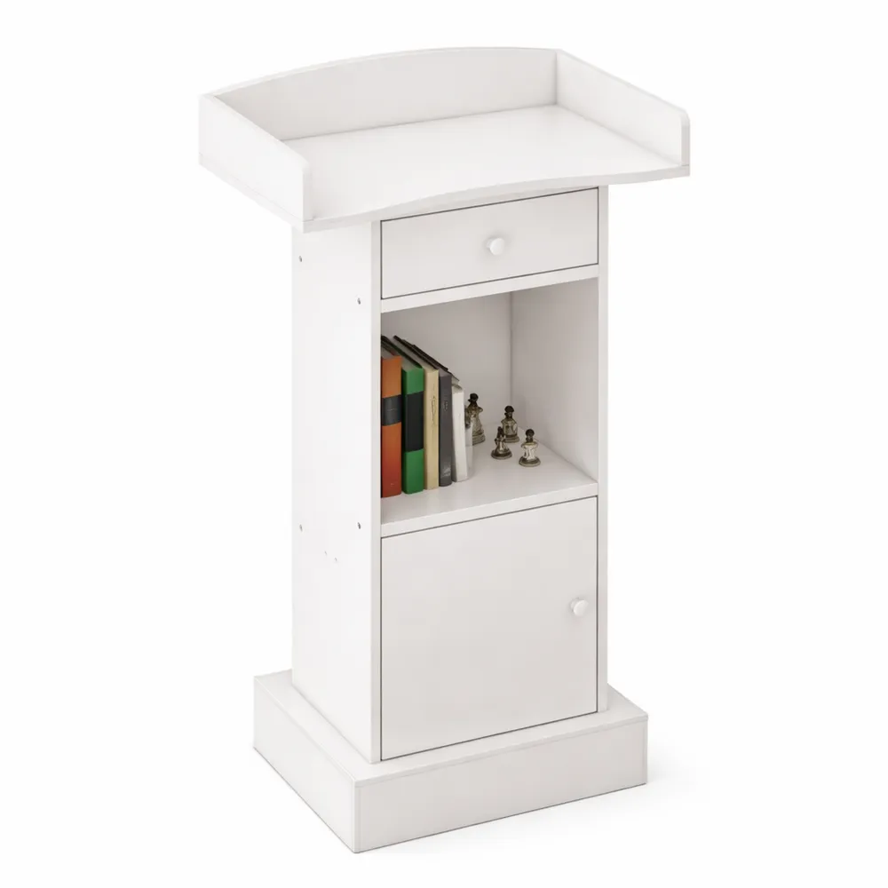 Banco reception con cassetti e ripiani per conferenze e uffici