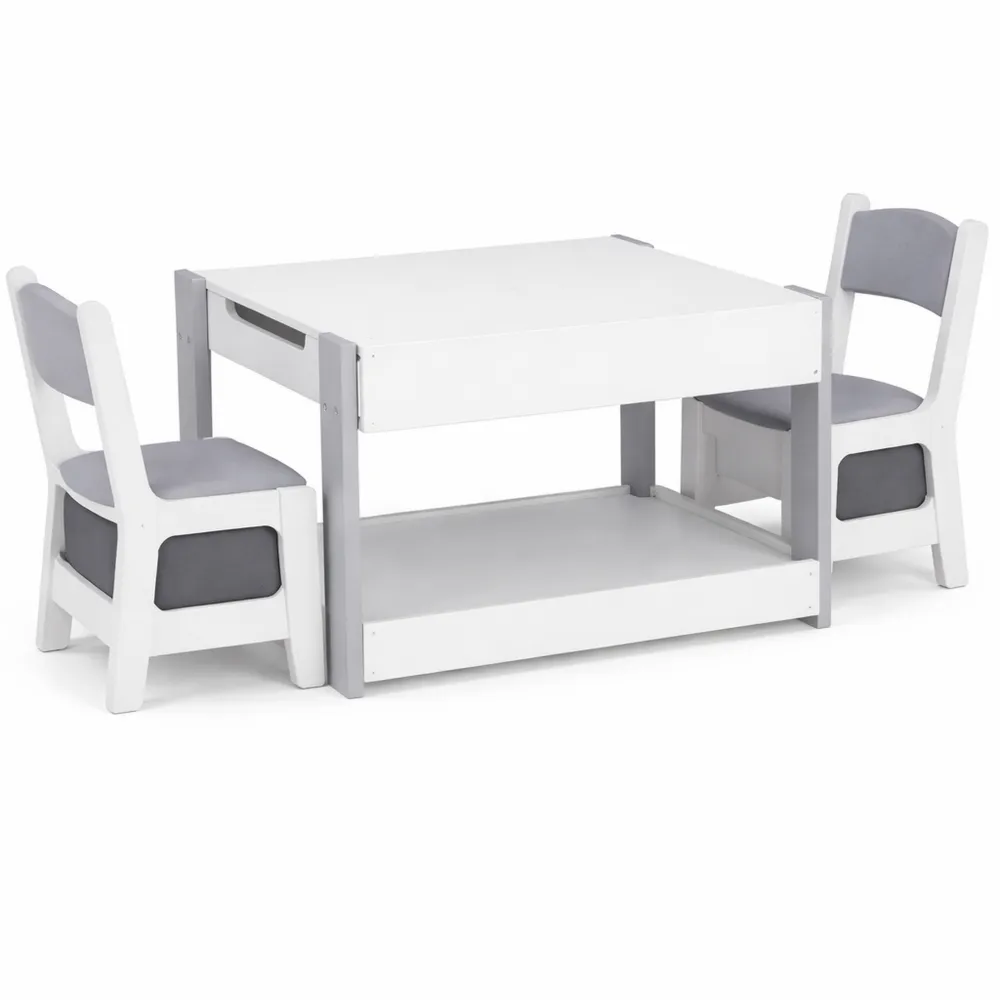 Set Tavolino per Bambini con Sedie e Lavagna Rimovibile, Perfetto per Cameretta