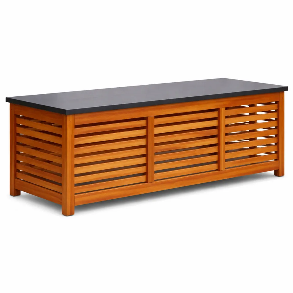 Cassapanca da Giardino in Legno di Eucalipto con Ampio Spazio