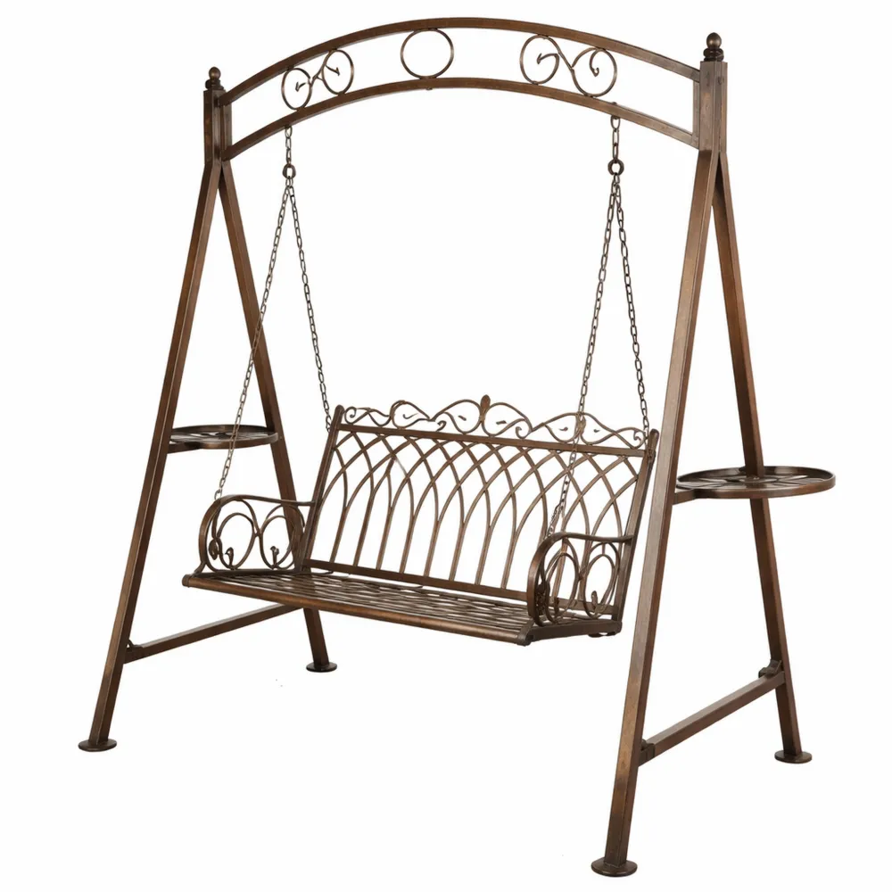 Altalena da Giardino Dondolo a 2 Posti per Esterni in Ferro Anticato