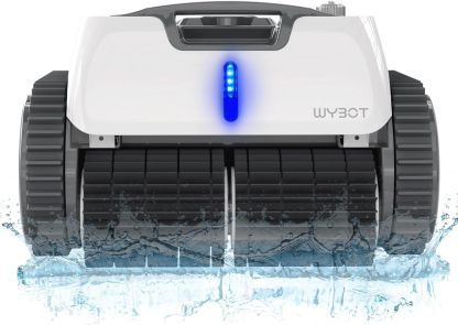 WYBOT robot limpiafondos piscina inalámbrico WY100 para 120 m² con app fondo paredes línea de agua carga rápida y rutas-Nookgetly