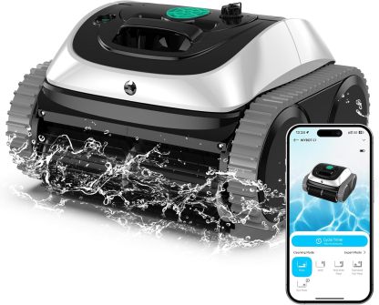 WYBOT C1 robot limpiafondos de piscina con planificación inteligente,fondo,paredes y línea de agua,150 min,hasta 150 m2,blanco-Nookgetly