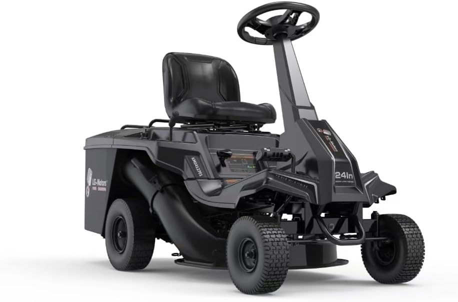 Tractor cortacésped KM0412701 de 4 tiempos,8 CV y 224 cc con encendido electrónico para césped inglés y corte automático-Nookgetly