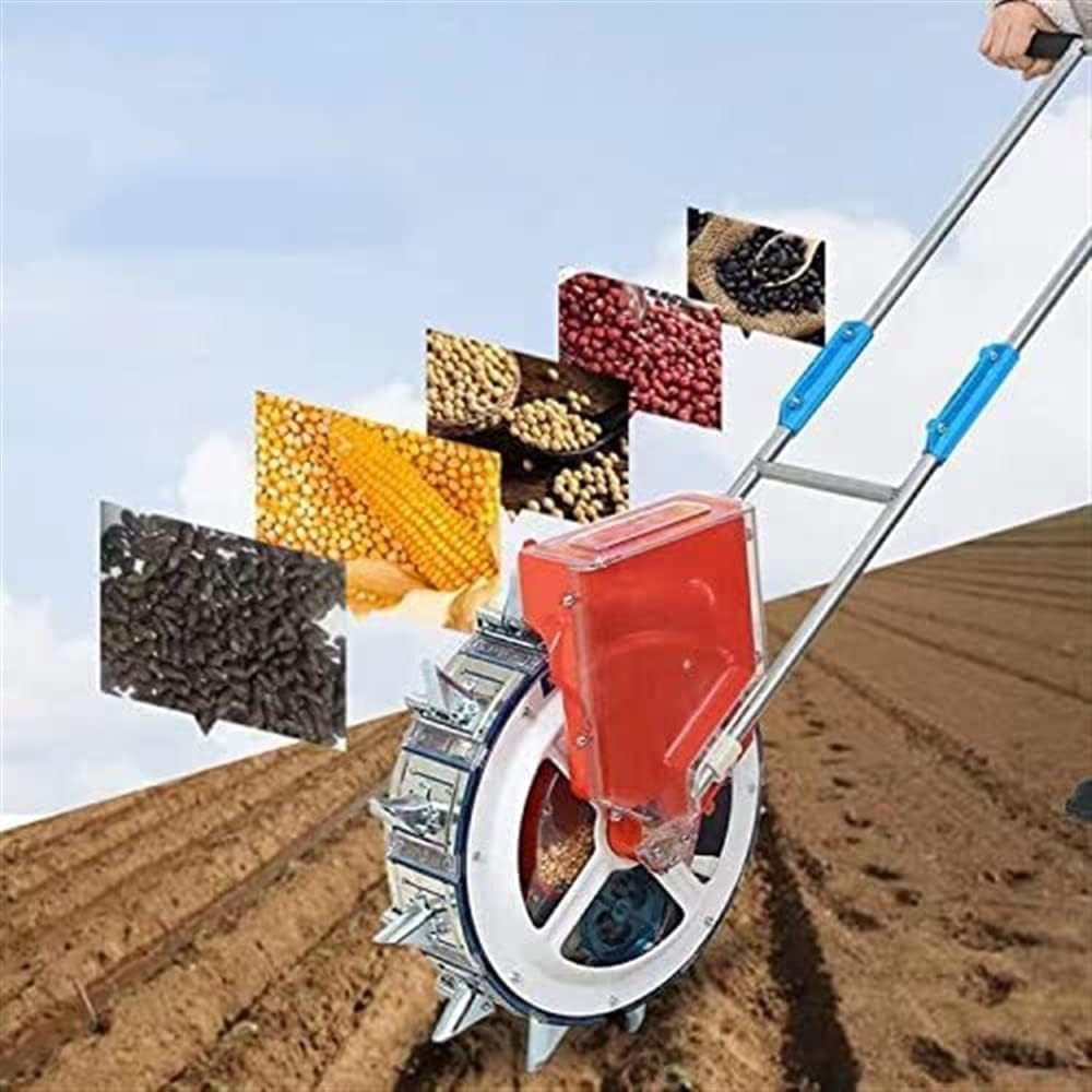 Sembradora de jardín manual sin rueda de pellizco con pico de pato desmontable,12 bocas,dispensador de semillas para plantar y fertilizar-Nookgetly
