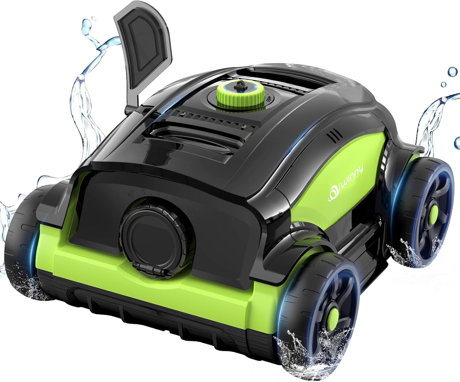 WINNY POOL CLEANER WY1103 robot limpiafondos piscina inalámbrico,120 min de autonomía,doble motor,filtro de 180 um,LED y auto estacionamiento,para piscinas hasta 120 m2-Nookgetly