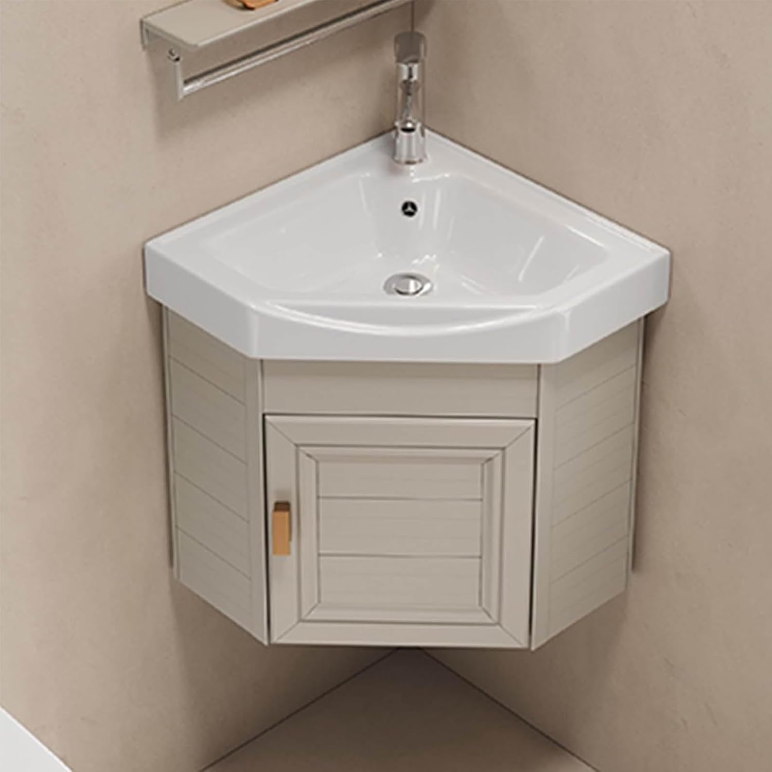 Armario de esquina mural con fregadero grifo y gran almacenamiento tamaño 38 cm para baños pequeños cocinas y patios-Nookgetly