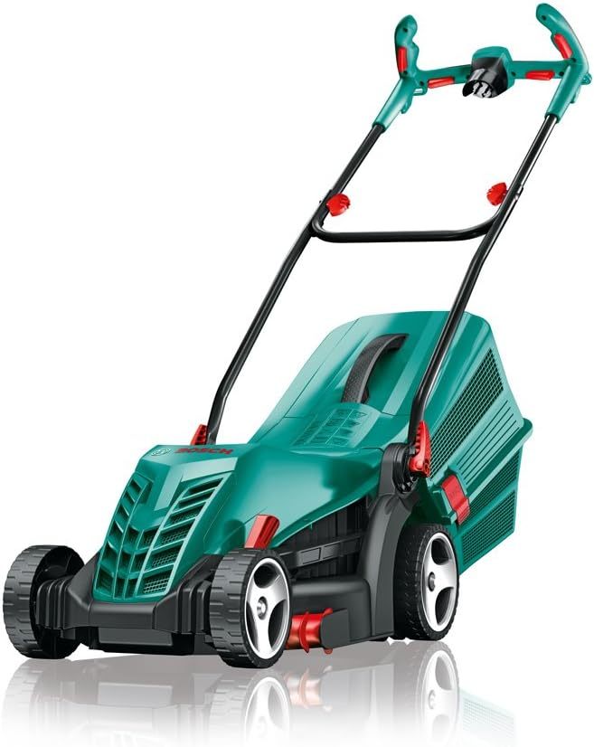 Cortacésped eléctrico Bosch ARM 37 de 1400 W con ancho de corte de 37 cm para césped doméstico y manejo manual cómodo-Nookgetly