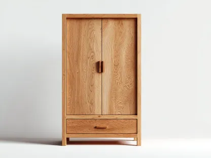 Armario de madera 2 puertas con cajón 90x55x180 cm - marrón - almacenamiento interior - diseño natural-Nookgetly