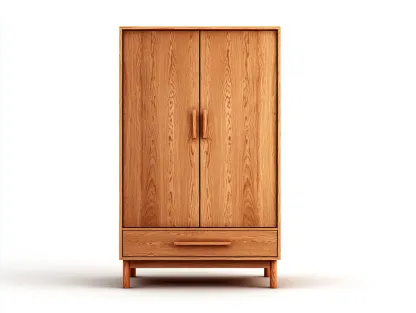 Armarios 2 puertas de madera 100x55x180 cm - estructura de madera maciza - marrón - diseño natural moderno-Nookgetly