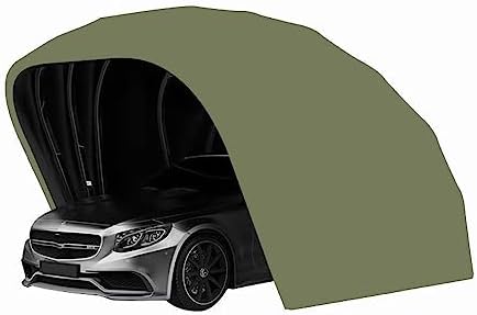 Toldo de refugio para coche 5,5x2,5x2,3 m, cochera plegable retráctil con tela Oxford 600D y acero inoxidable para exterior-Nookgetly