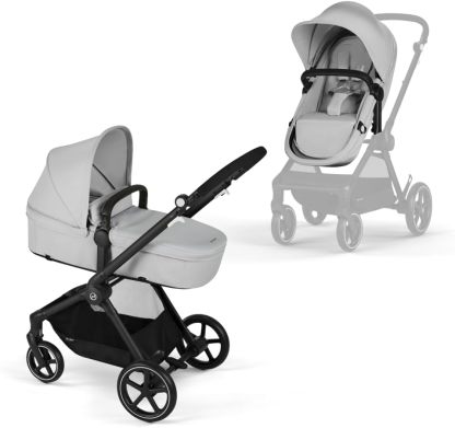 Sillita de paseo modular 2 en 1 gris Lava Grey con chasis aluminio arnés 5 puntos desde nacimiento hasta 22 kg-Nookgetly