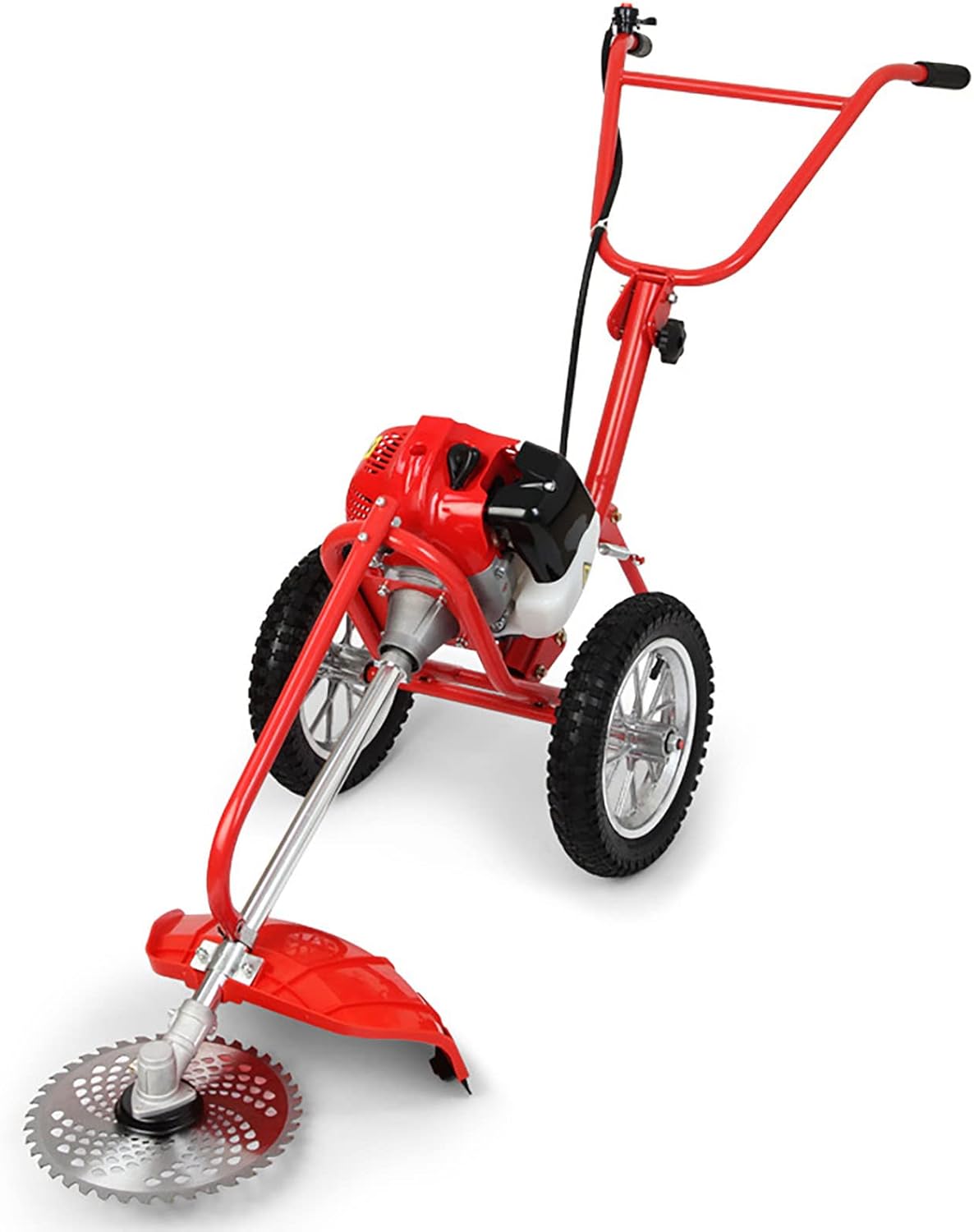 Cortacésped pequeño de gasolina de 42,7 cc y 2 tiempos,multifuncional,ligero y de operador a pie para uso doméstico-Nookgetly