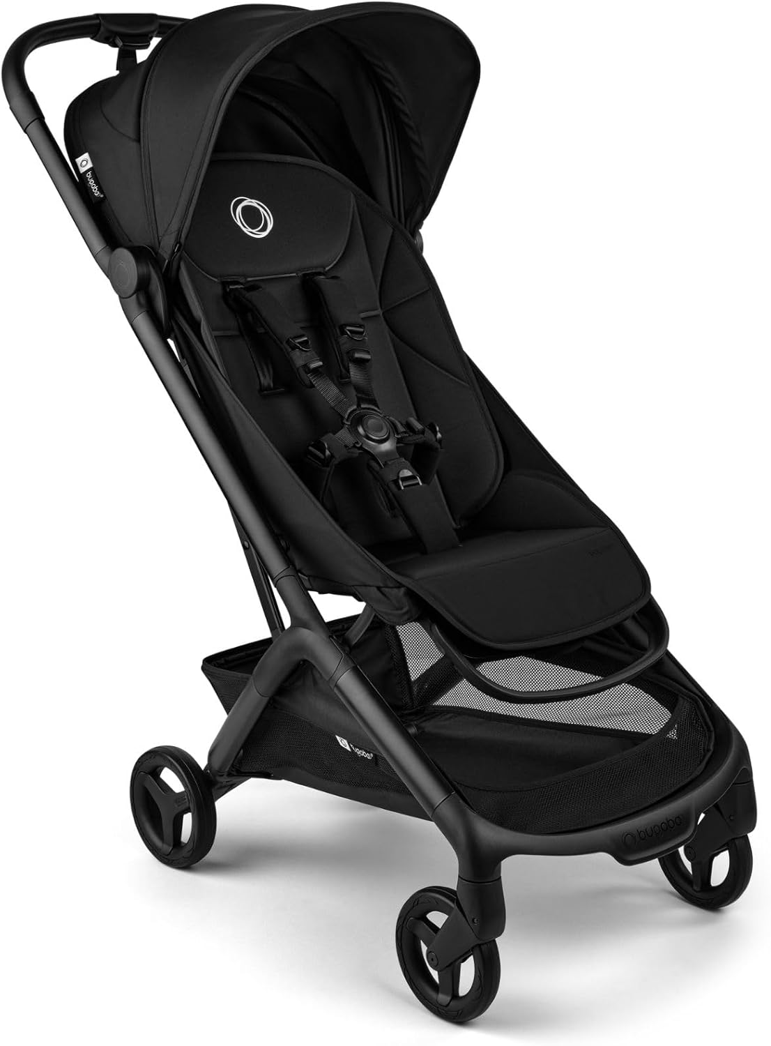 Bugaboo Butterfly 2 silla de paseo de viaje tamaño cabina, ligera y plegable a una mano, asiento reclinable, cesta de almacenaje y correa de transporte, Heritage Black-Nookgetly