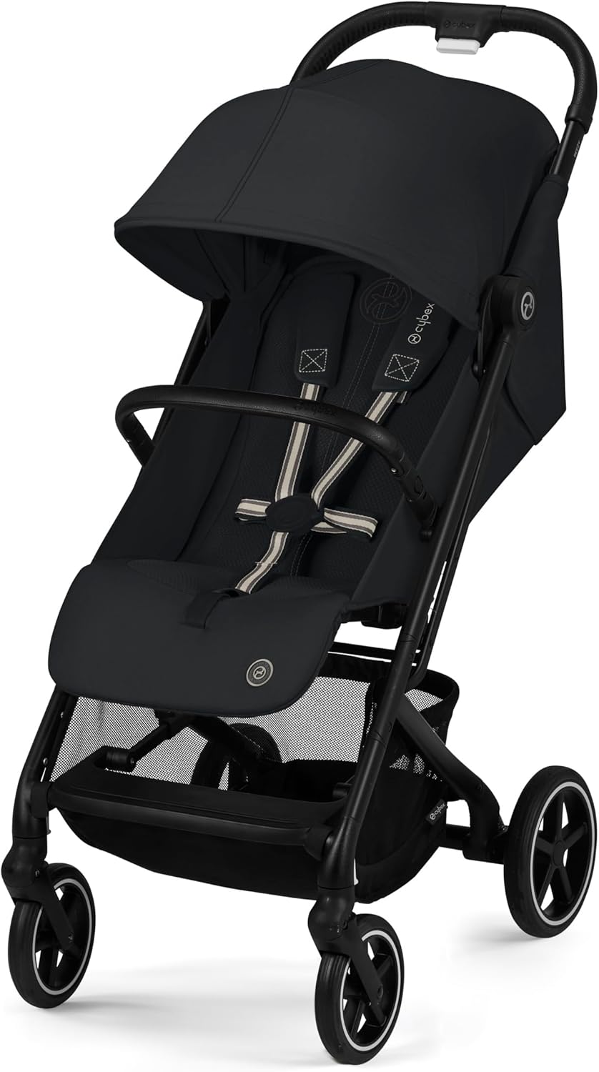 Cochecito estándar Magic Black hasta 22 kg con arnés 5 puntos estructura compacta y plegado para niño-Nookgetly