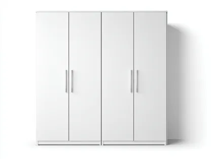 Armario de cuatro puertas de madera 200x60x200 cm - blanco - diseño moderno para dormitorio-Nookgetly