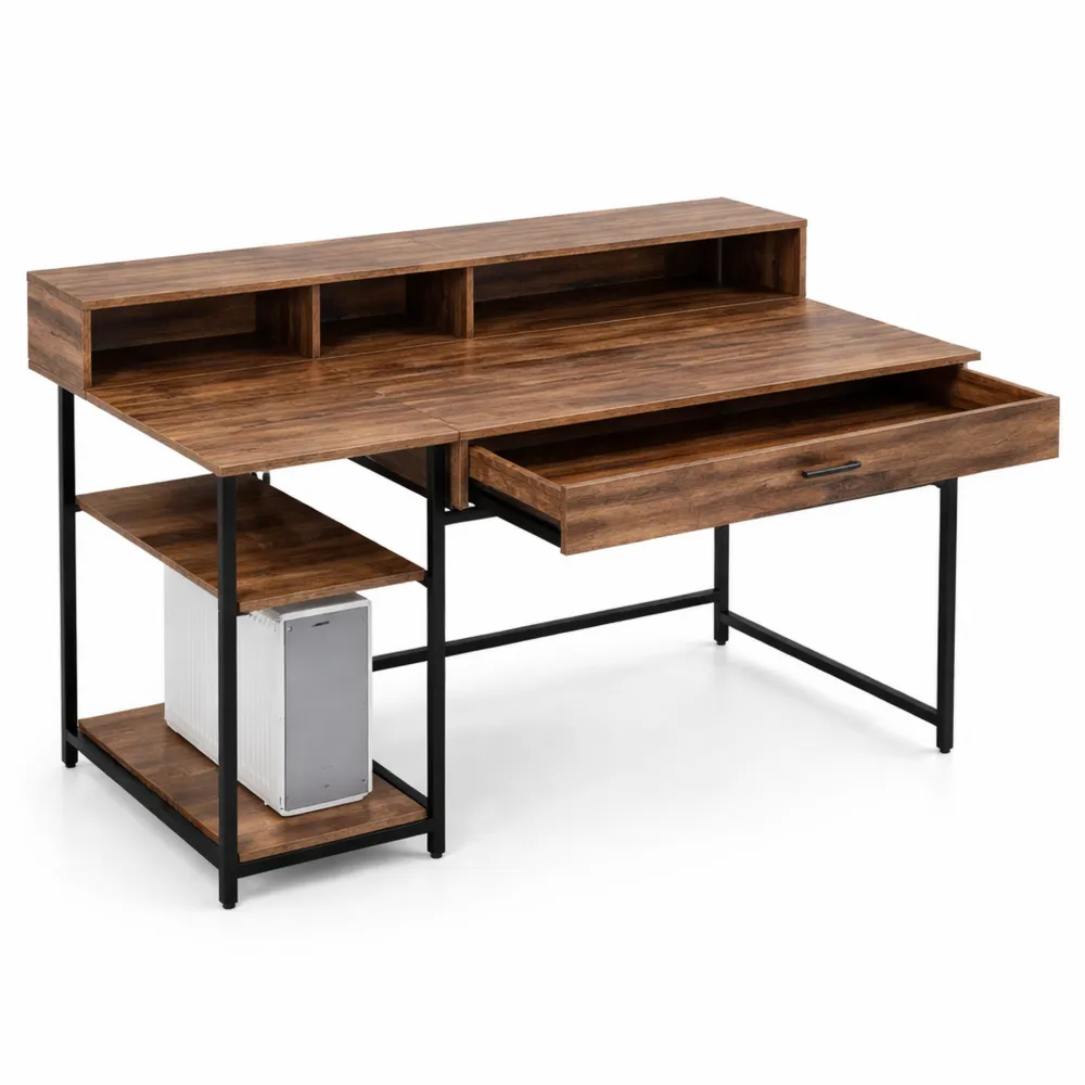 Scrivania Salvaspazio con Cassetti e Ripiani per Computer