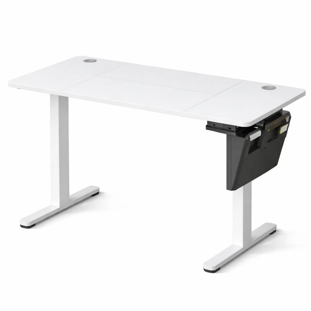 Scrivania Elettrica Regolabile con Memoria e Porta USB-C, 120x60 cm, Bianco