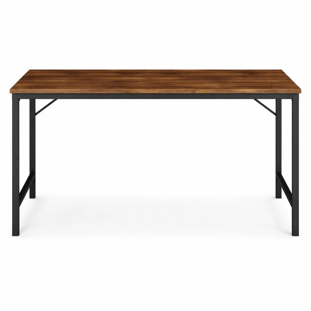 Scrivania Regolabile in Legno e Acciaio, Design Industriale, 120x60x75,5 cm