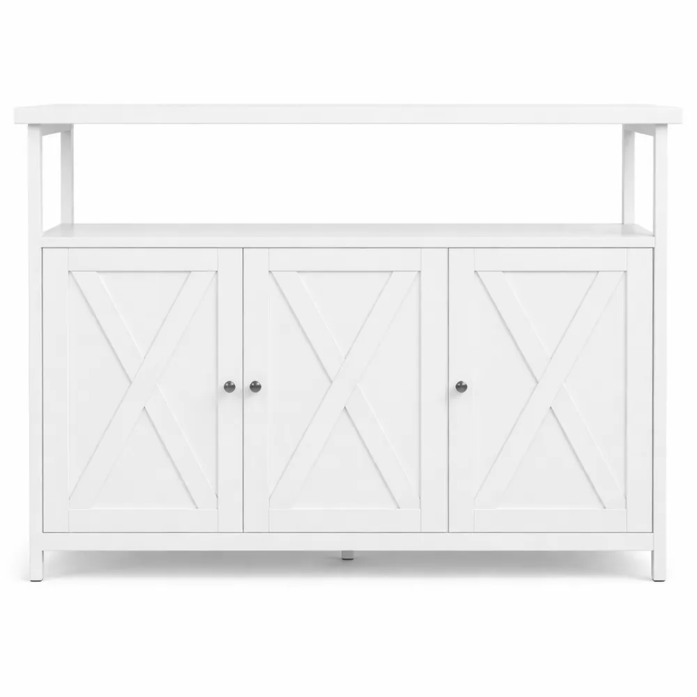 Credenza a 3 ante con ripiani regolabili e scomparto aperto 100x35x81,5 cm per sala da pranzo