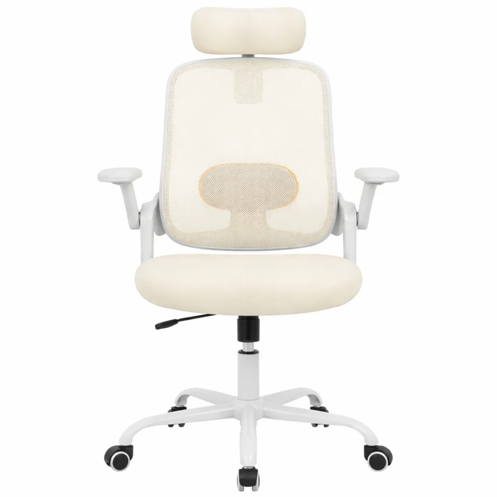 Sedia Ergonomica con Braccioli Regolabili e Supporto Lombare, Poltrona Girevole Traspirante