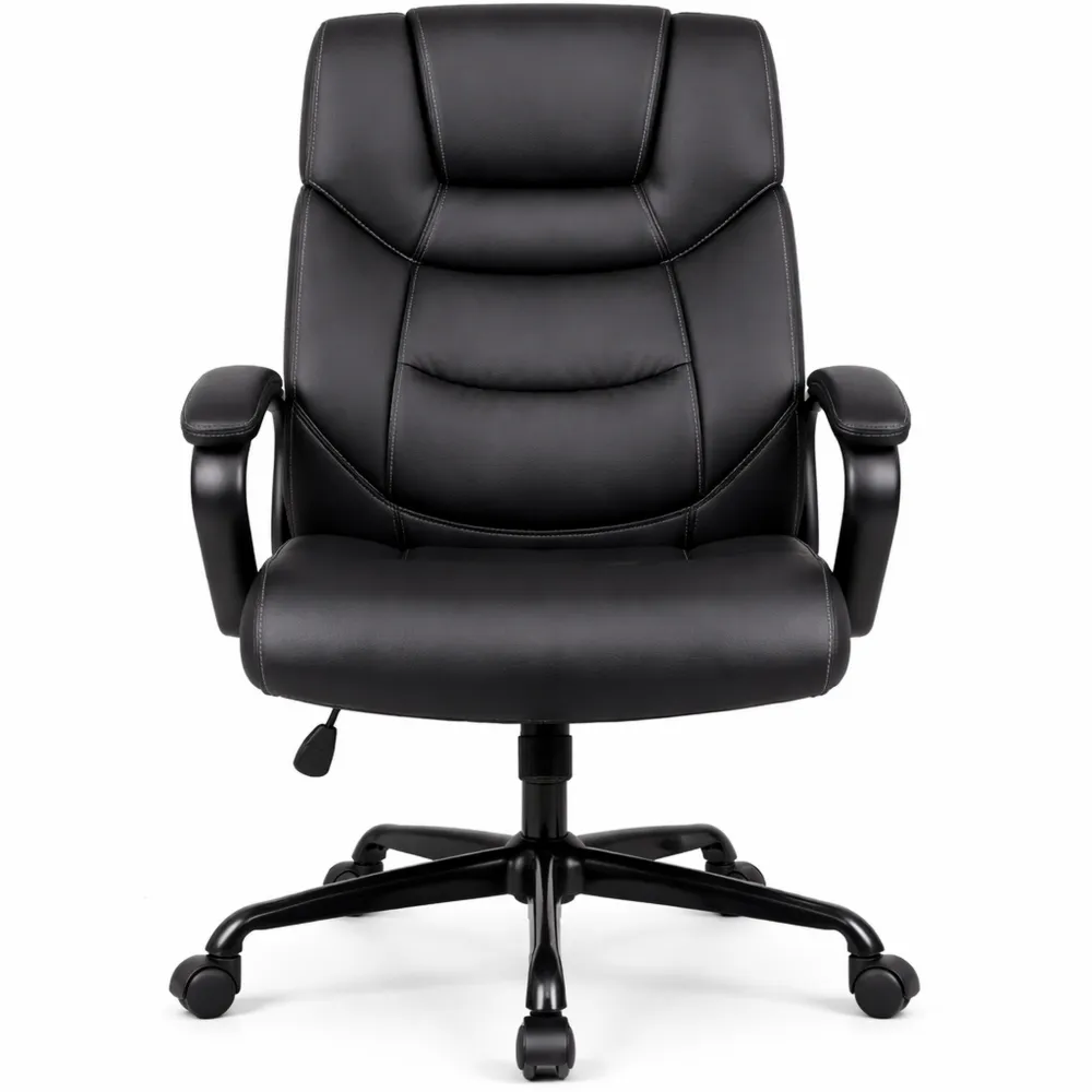 Sedia Ergonomica Girevole in Pelle PU con Altezza Regolabile e Rotelle