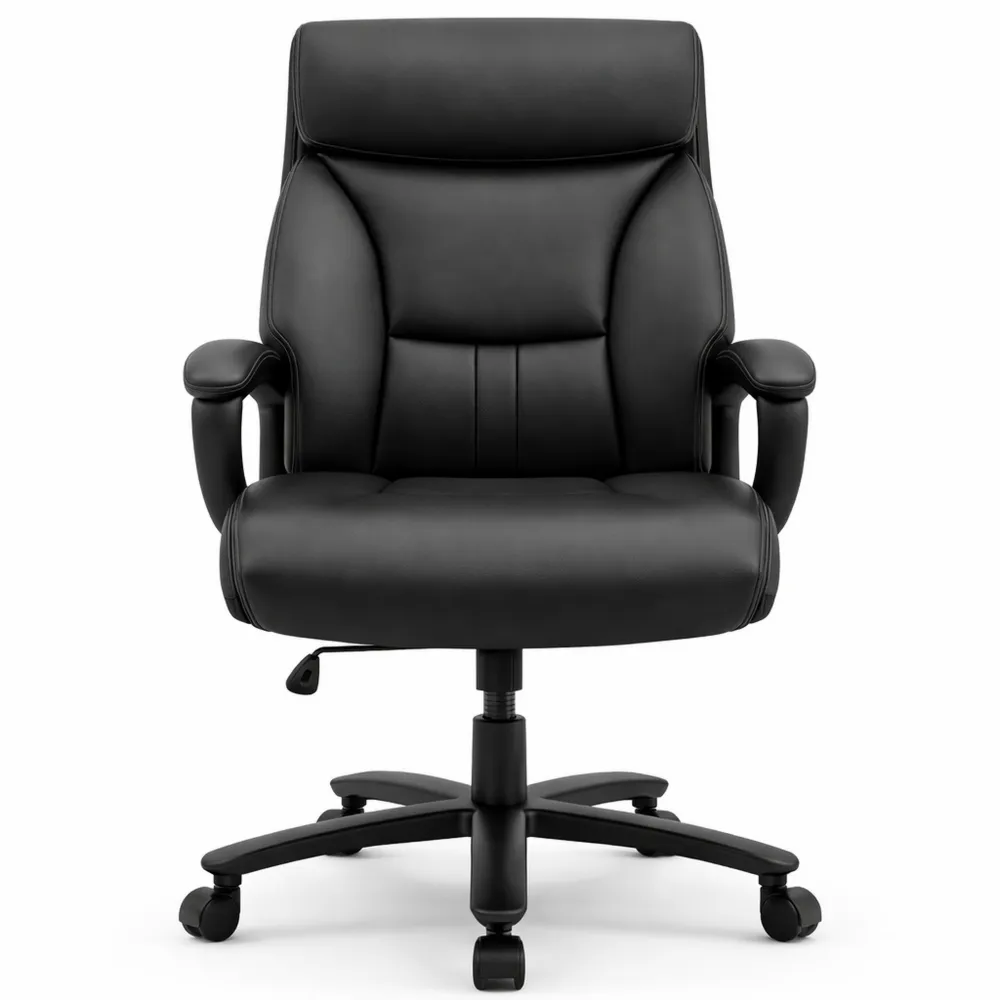 Sedia da ufficio ergonomica regolabile in altezza con meccanismo basculante, colore nero