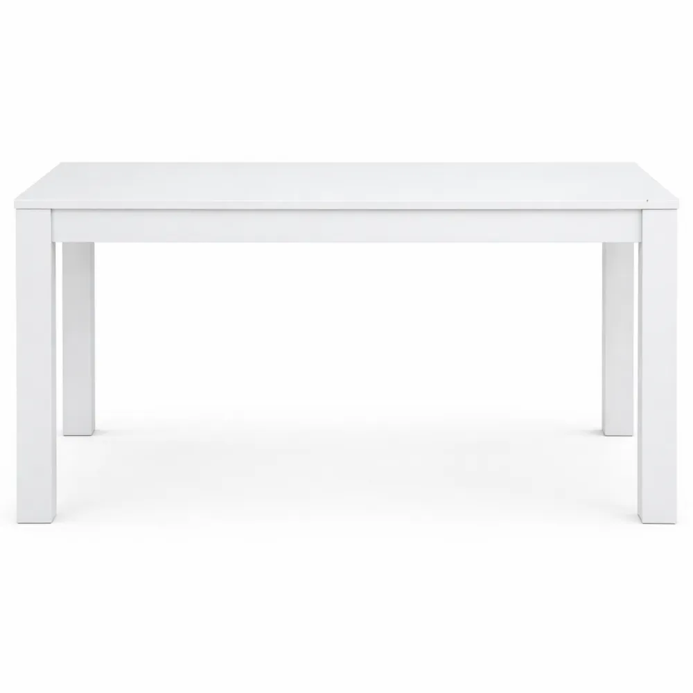 Tavolo da Pranzo Rettangolare Moderno in MDF con Finitura Melamminica, 120 x 80 x 74 cm, Bianco