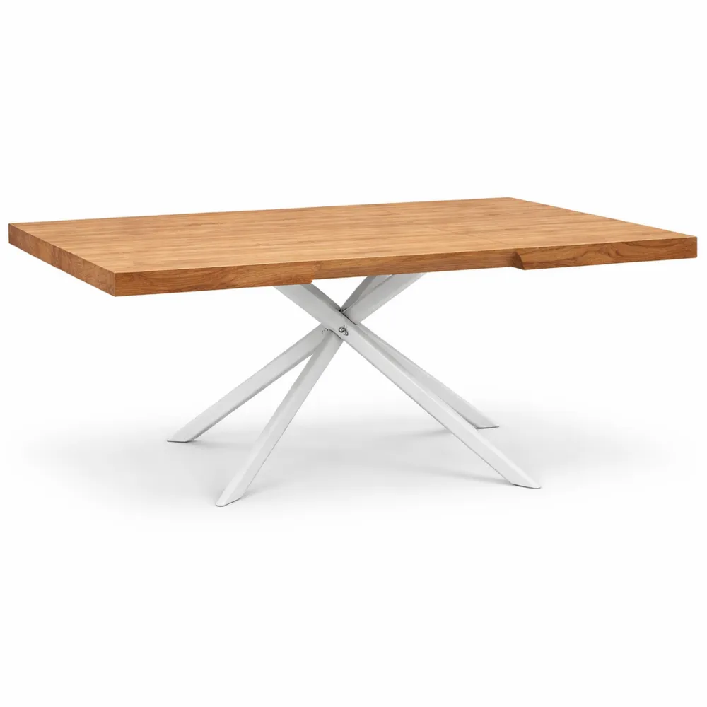 Tavolo Allungabile con Gambe Incrociate, Colore Rovere Rustico, 160 x 90 x 74