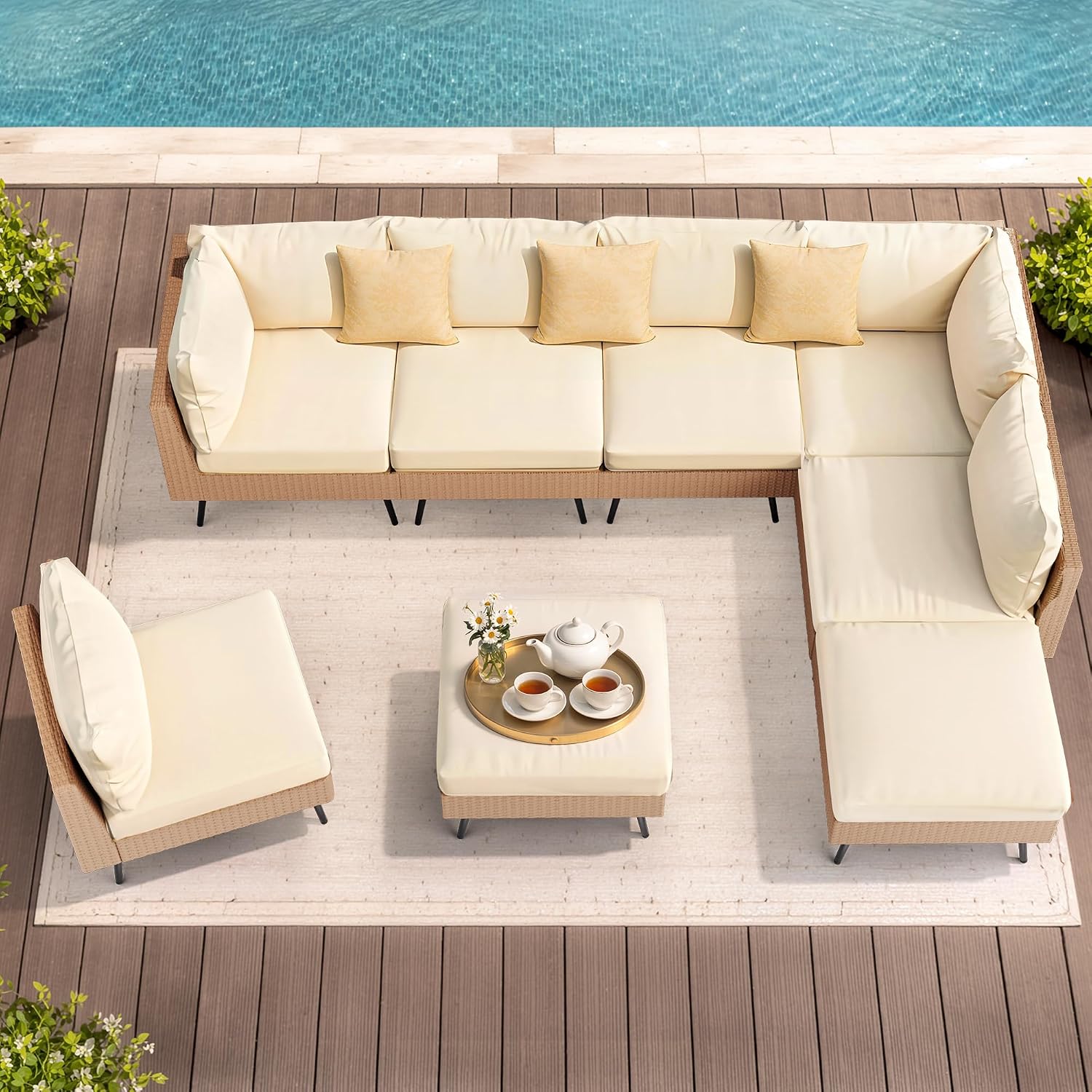 8-Piece Wicker Outdoor Furniture Set