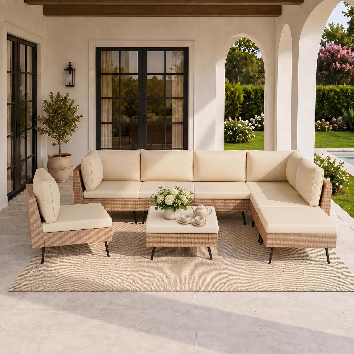 8-Piece Wicker Outdoor Furniture Set