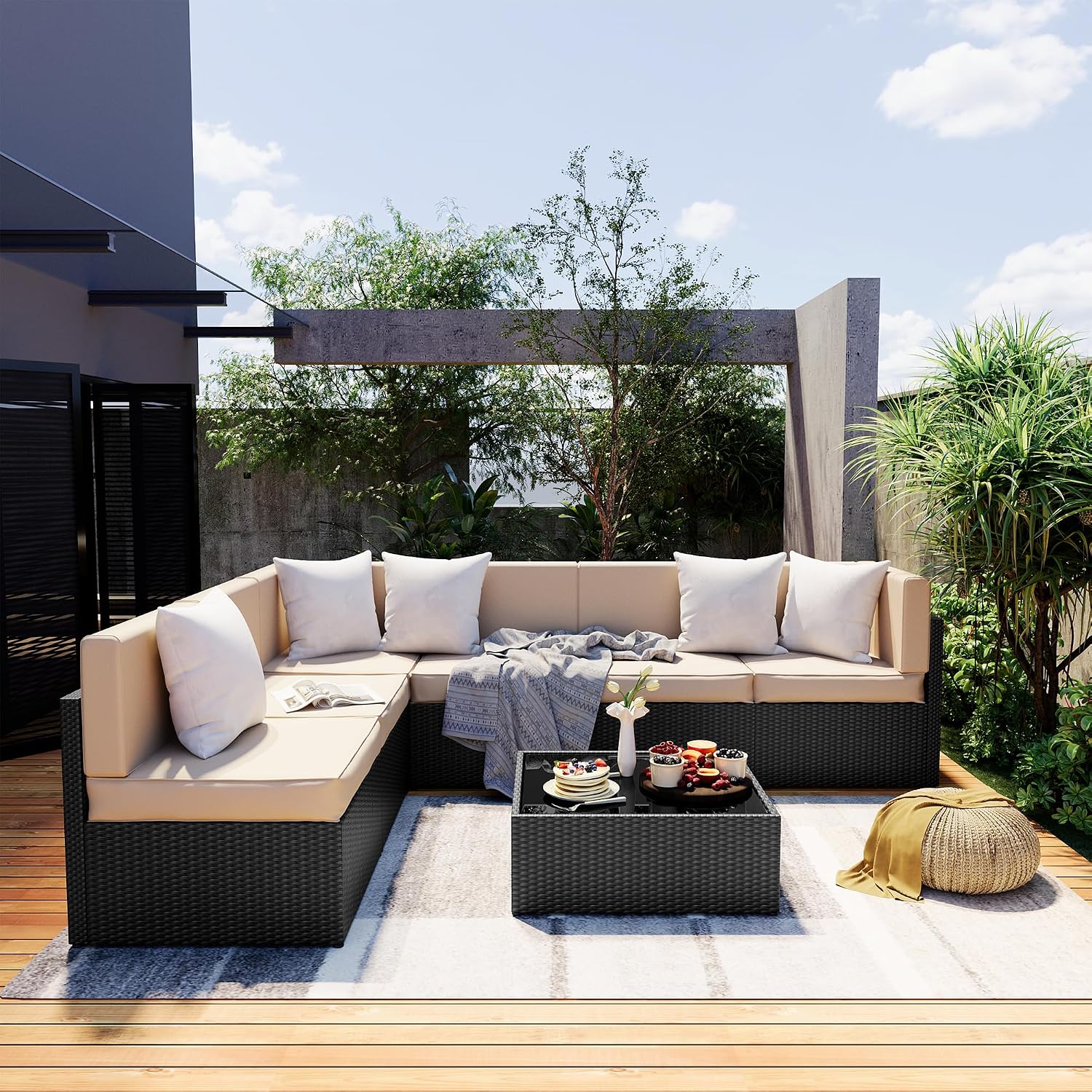7 Piece Outdoor Sectional Furniture Set