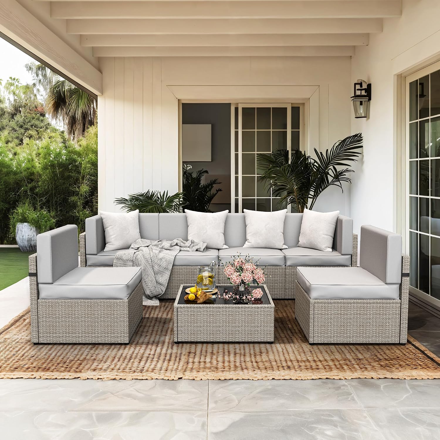 7 Piece Outdoor Sectional Furniture Set