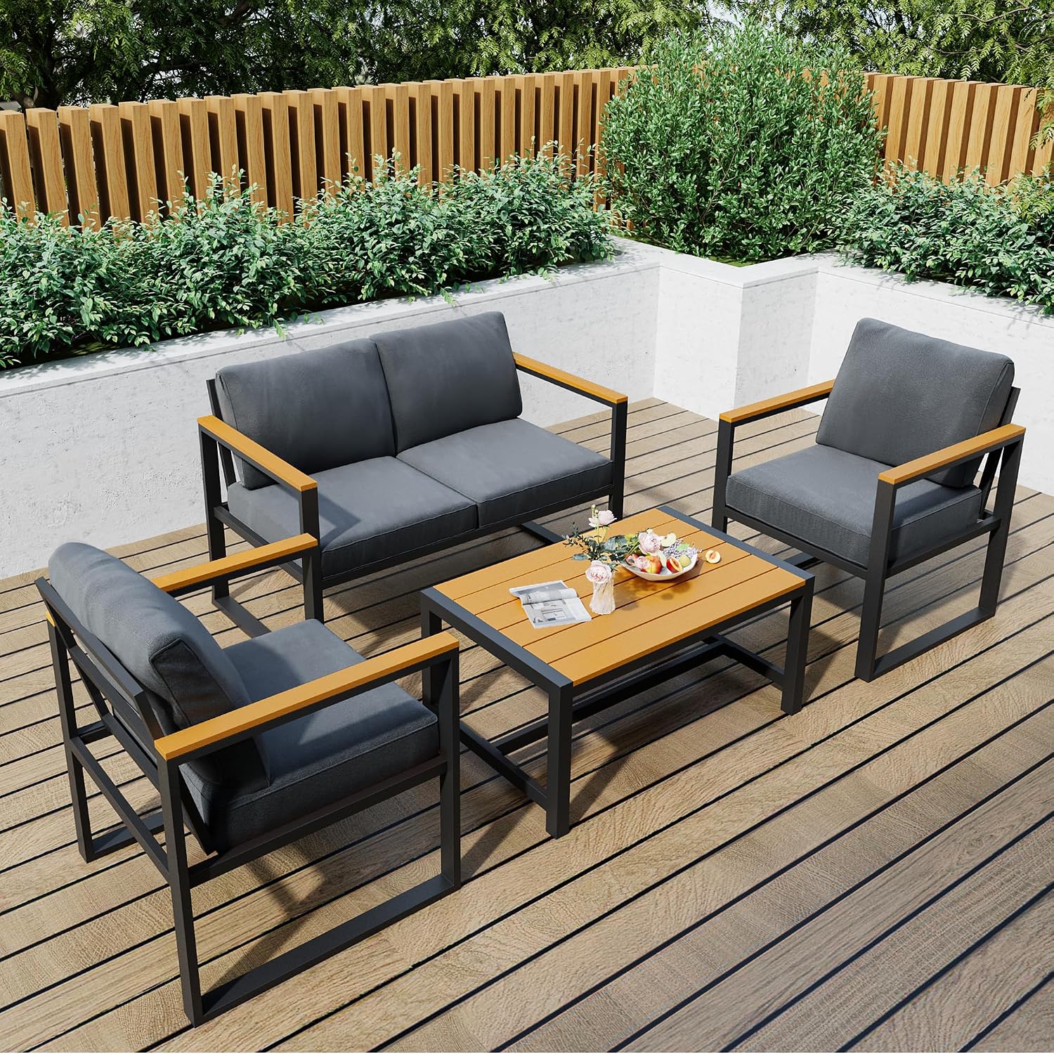 4 Pieces Outdoor Patio Furniture Set