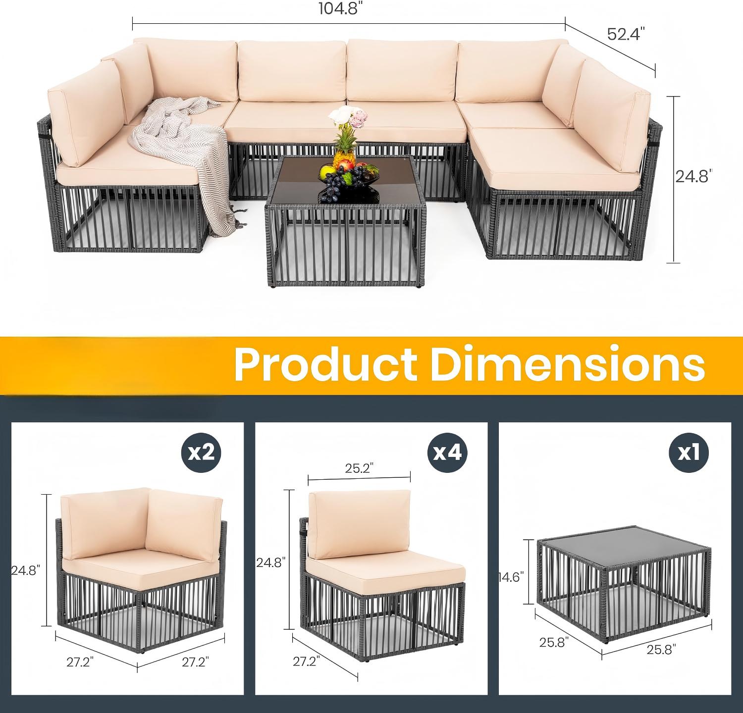 7-Piece Outdoor Sectional Set