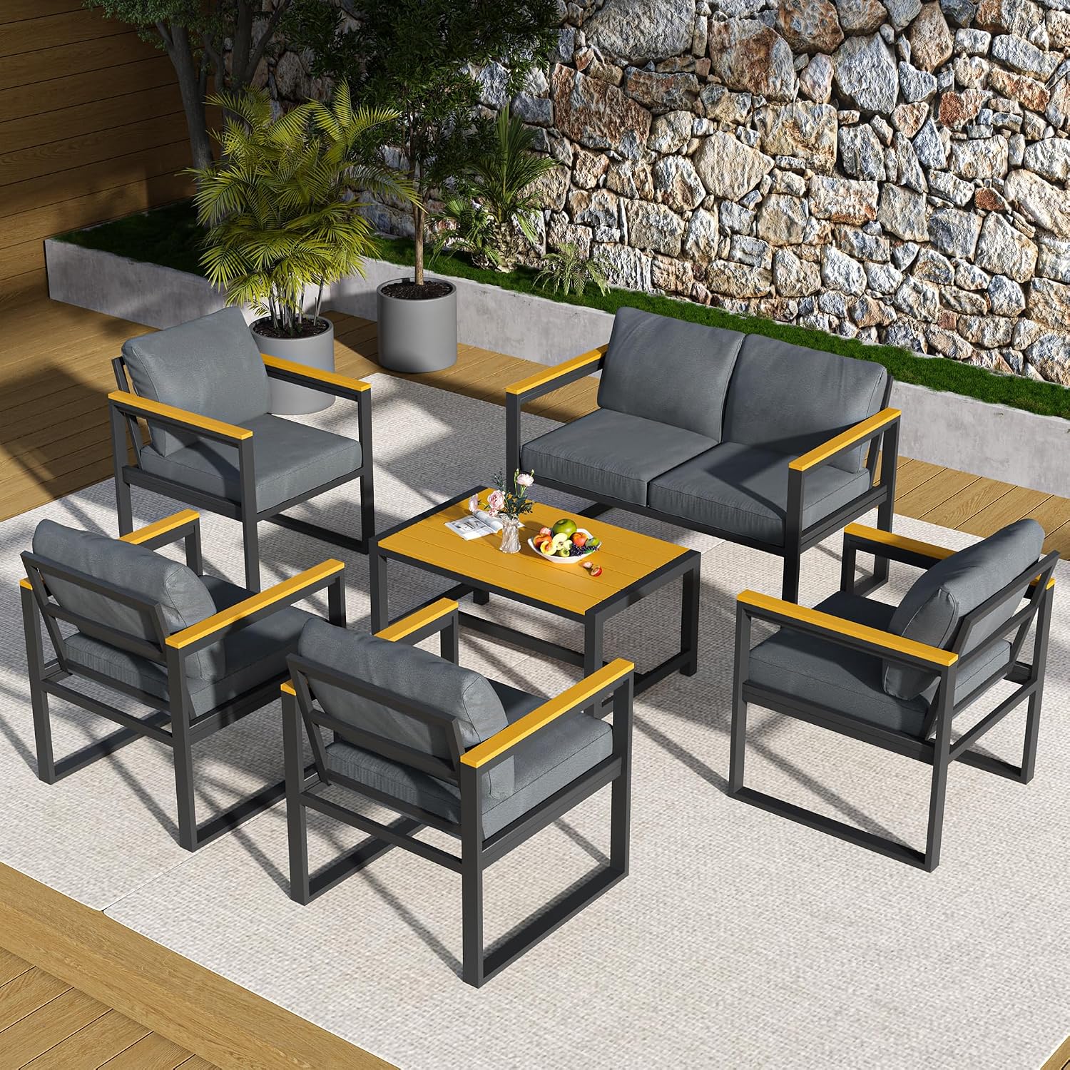 6 Pieces Outdoor Patio Furniture Set