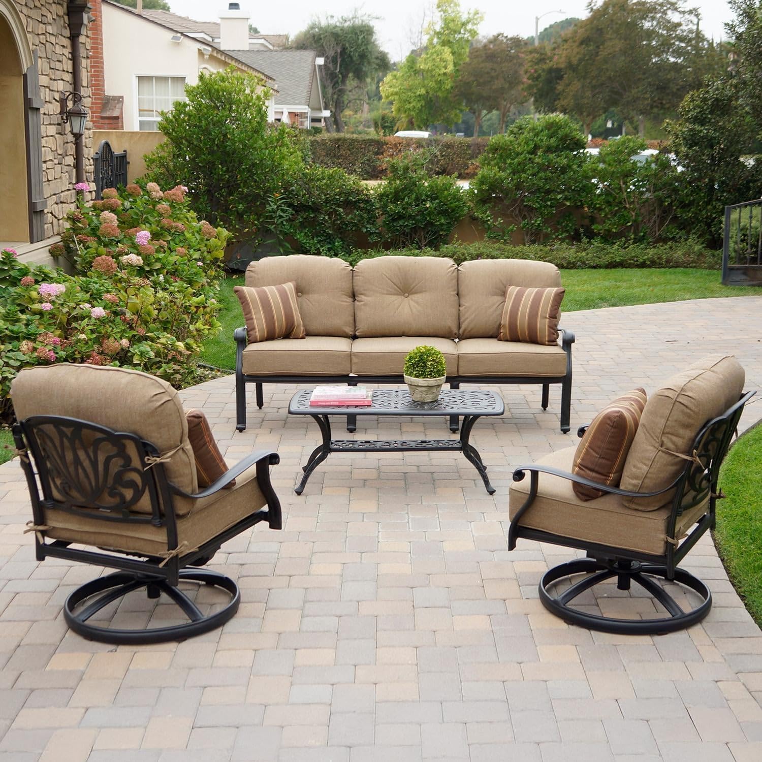 4-Piece Cast Aluminum Outdoor Seating Set