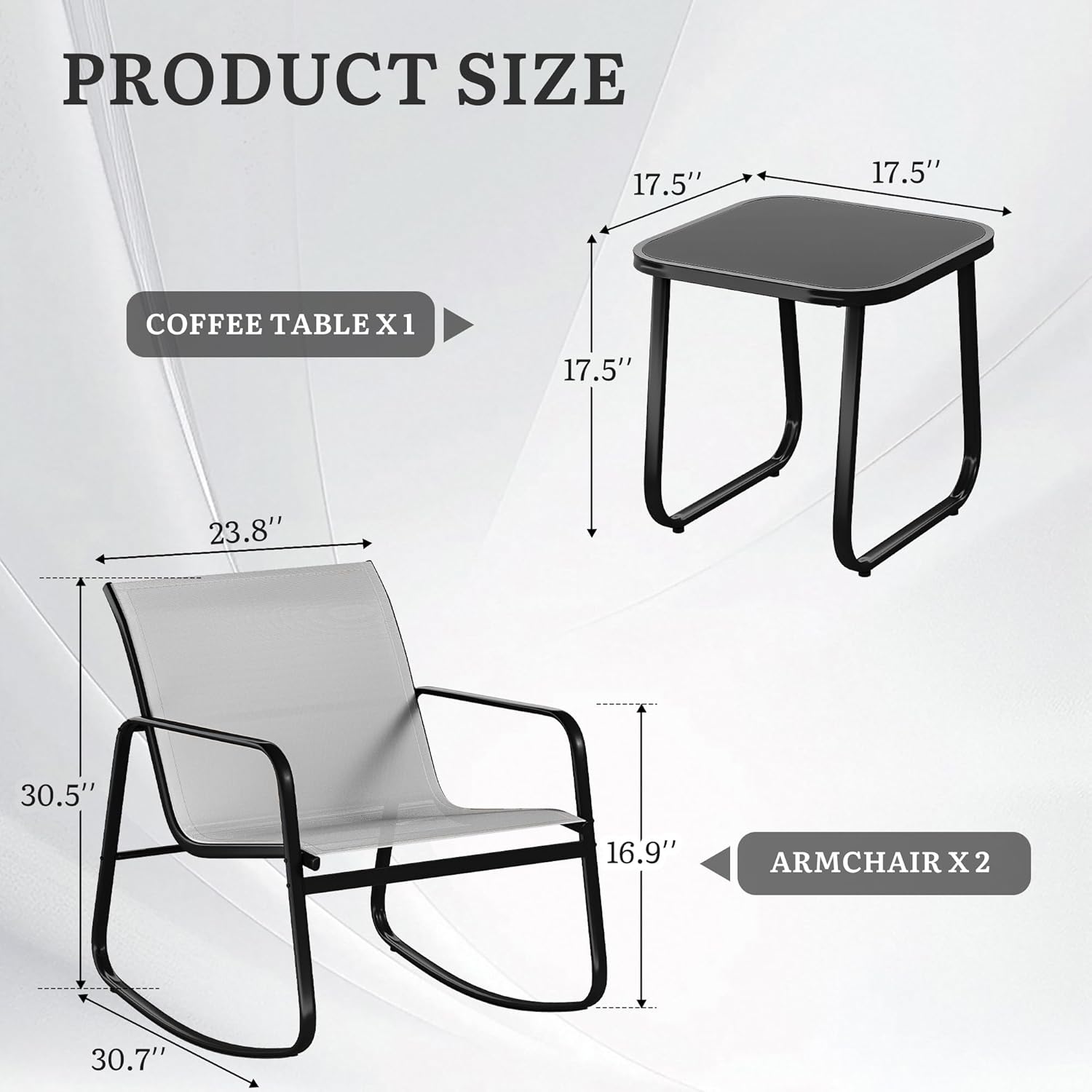  Patio Furniture Set, Textilene Conversation Set 