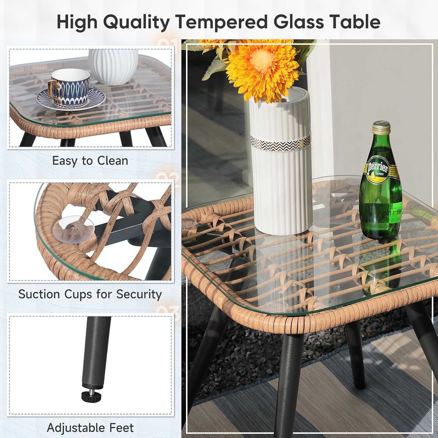 3 Piece Patio Bistro Set